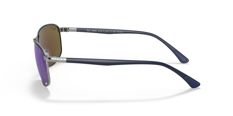 Ray-Ban 0RB3671CH Blue Lens Metal Square Sunglasses 60mm