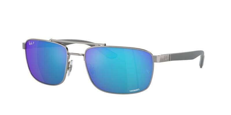 Ray-Ban 0RB3737CH Blue Polarized Metal Sunglasses 60mm