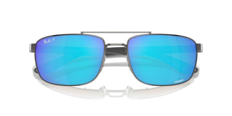 Ray-Ban 0RB3737CH Blue Polarized Metal Sunglasses 60mm