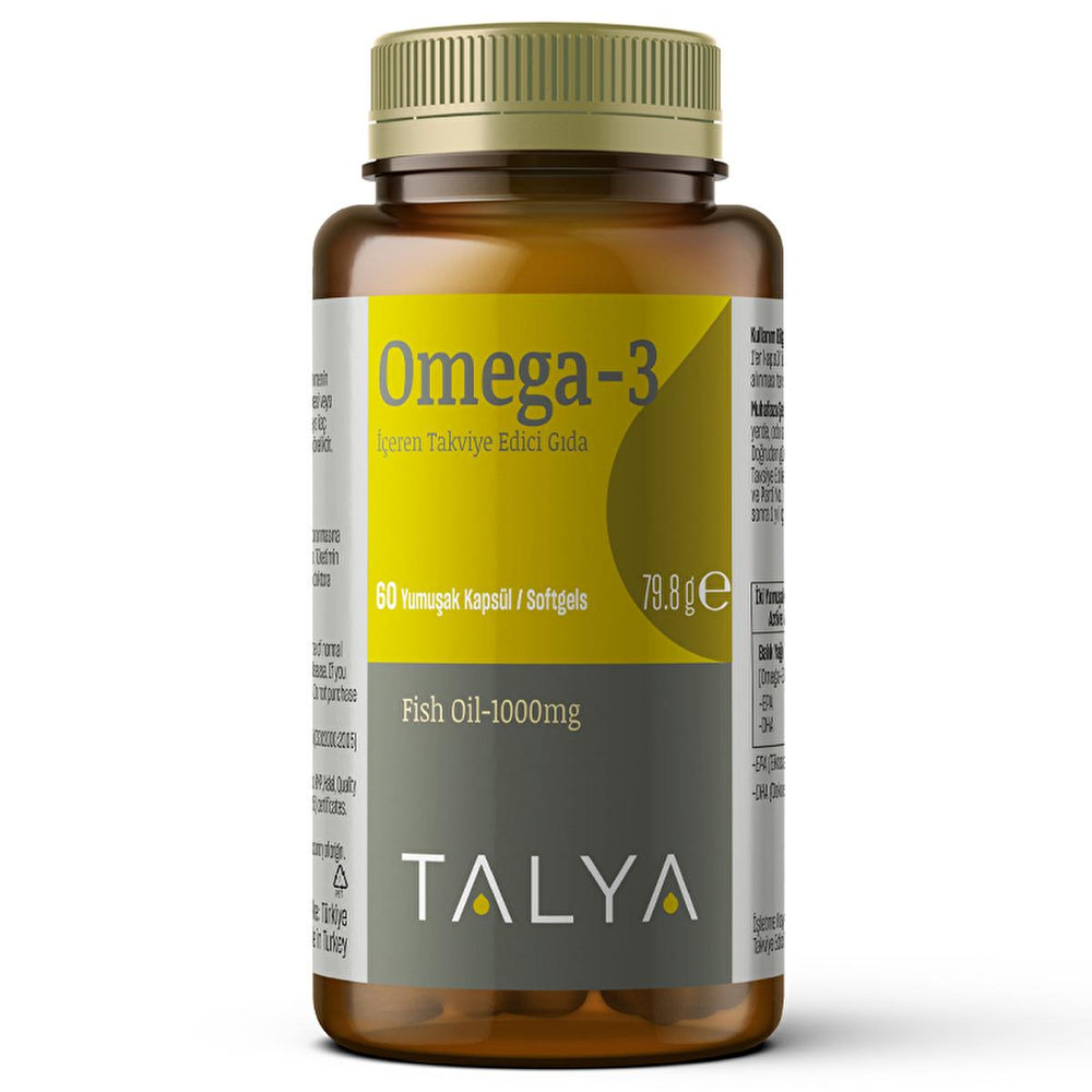 Talya Omega 3 Supplement - 60 Capsules for Heart Health and Brain Function - Vitamin & Supplement