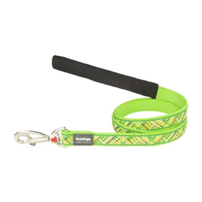 Reddingo Flanno Patterned Lime Dog Leash Small 15mm x 1.2m