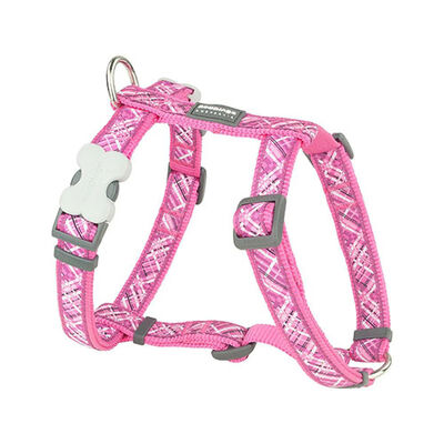 Reddingo Flanno Patterned Pink Dog Harness Medium 20mm