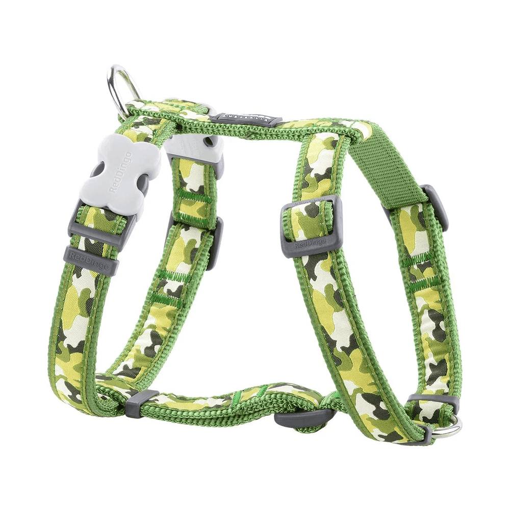 Red Dingo Camouflage Dog Harness Comfortable H-Style Green X-Small