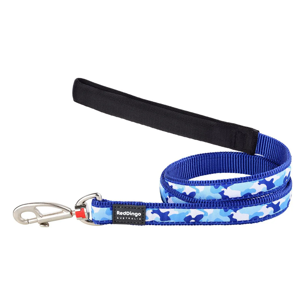 Red Dingo Navy Camo Dog Leash 12mm 1.2M XS Lightweight Nylon
