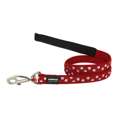 Reddingo Red White Stars Dog Leash Large 25mm x 1.2m