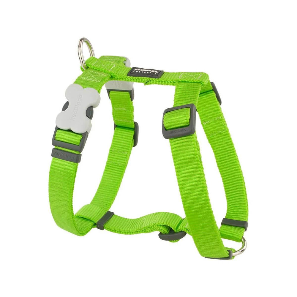 Red Dingo Classic Dog Harness Adjustable Lime 20mm Medium