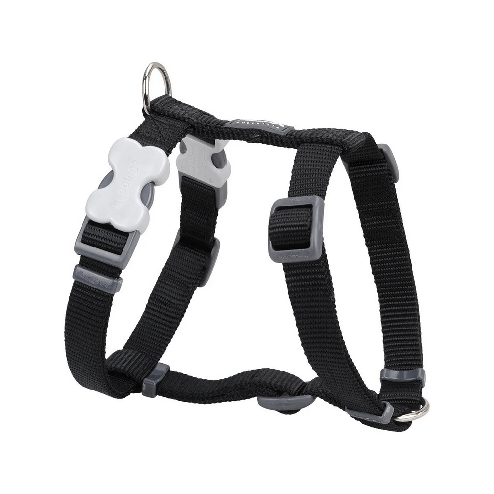 Red Dingo Classic Dog Harness Durable Nylon Black 25mm Large