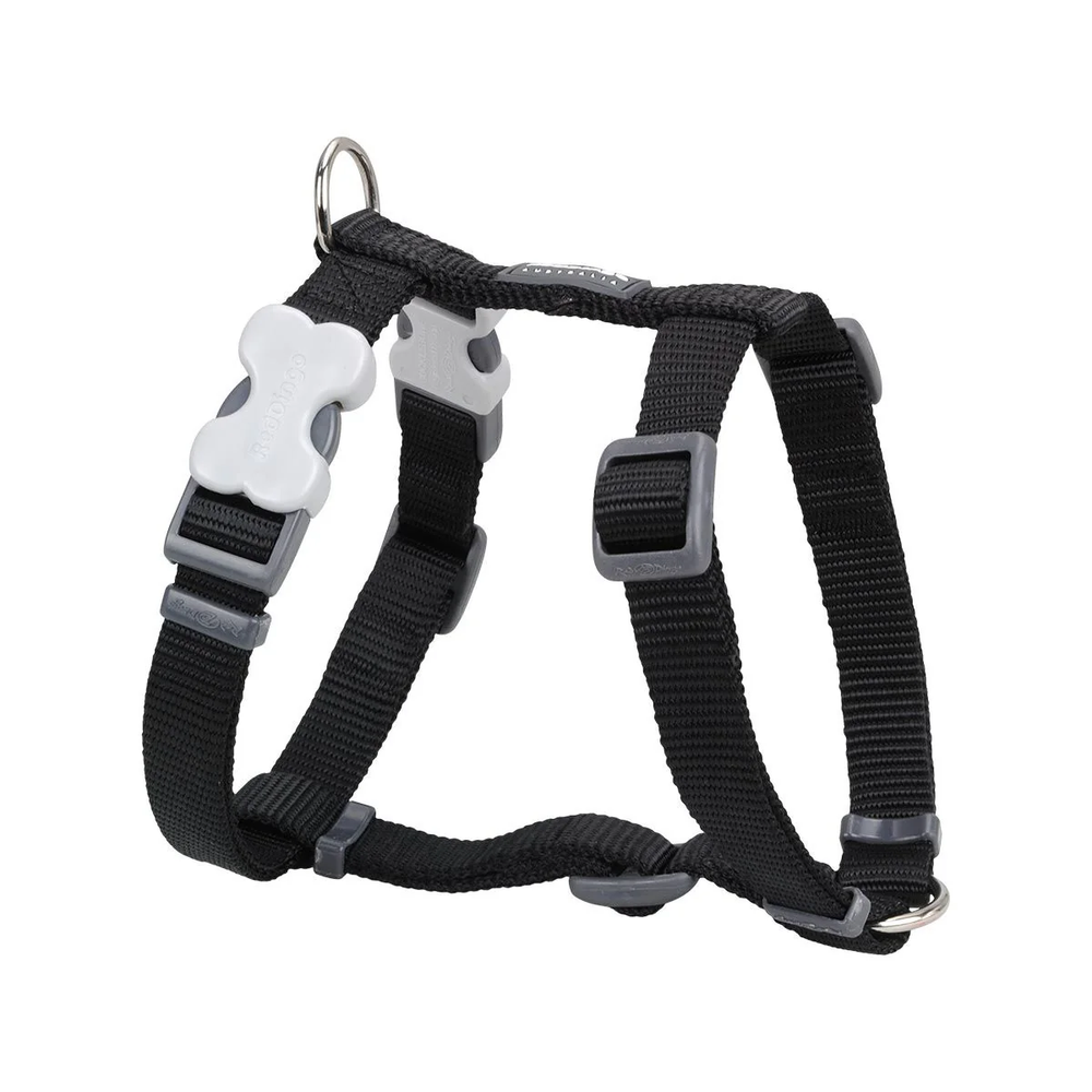 Red Dingo Classic Dog Harness Adjustable Black 12mm X-Small