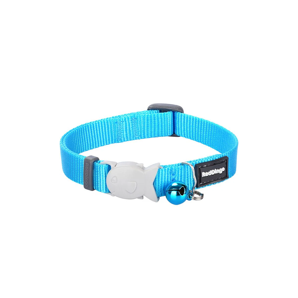 Red Dingo Classic Cat Collar 12mm Breakaway Turquoise XSmall 20-32cm