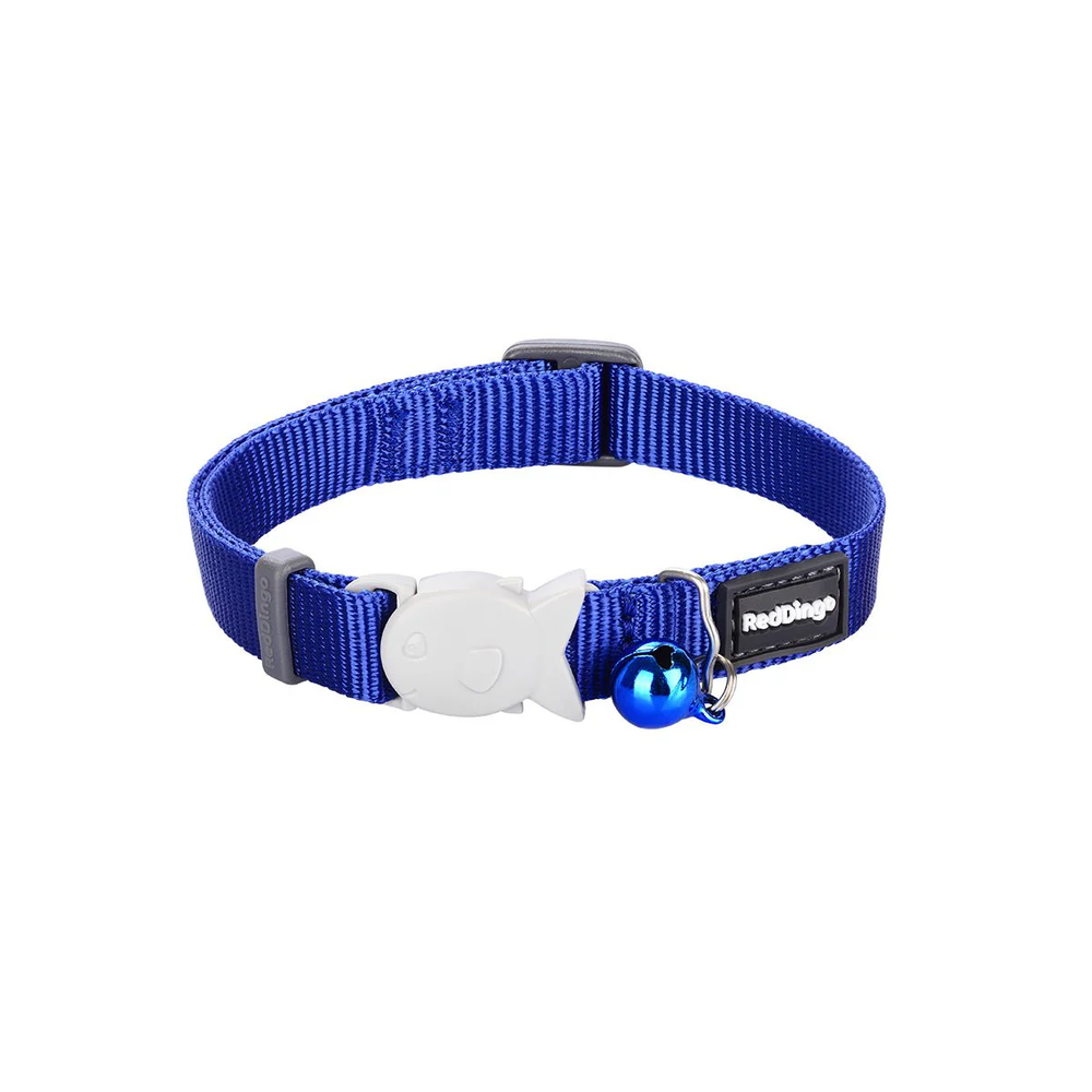 Red Dingo Classic Cat Collar with Breakaway Clip, 12 mm, Navy, XS (20-32 cm)