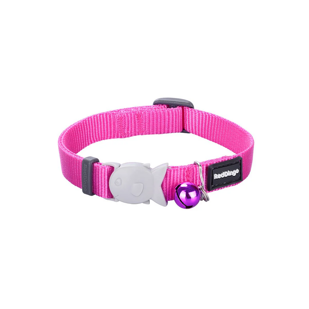Red Dingo Classic Cat Collar with Breakaway Buckle 12 mm - Pink, XS
