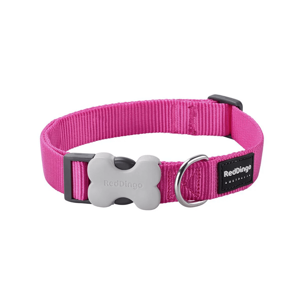Red Dingo Classic Dog Collar Pink 15mm Small 24-36cm Buckle Clip