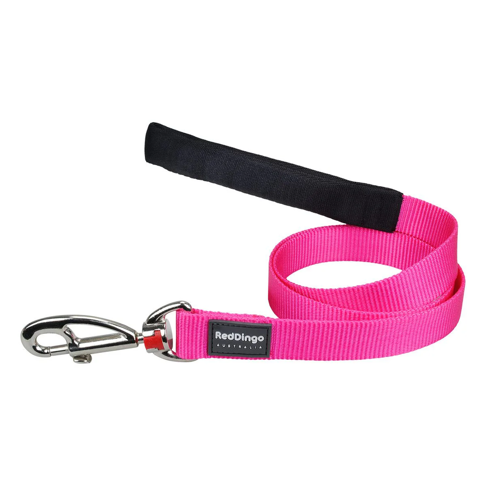Red Dingo Classic Dog Leash 12mm 1.2M XSmall Pink - Lightweight Walking Leash