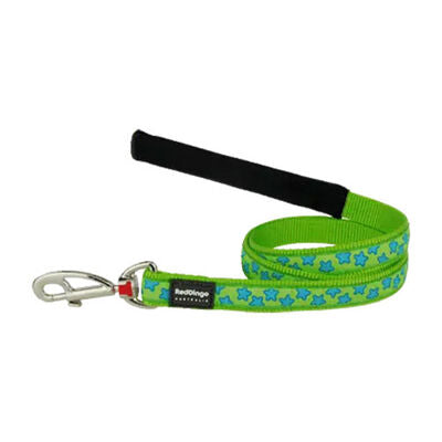 Reddingo Lime Turquoise Star Dog Leash Medium 20mm x 1.2m