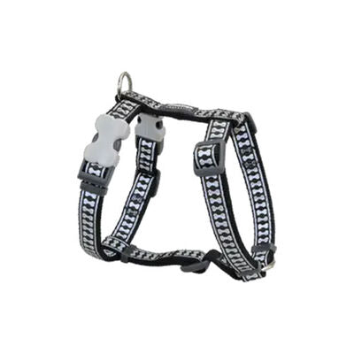 Reddingo Reflective Bone Pattern Black Dog Harness Small 15mm