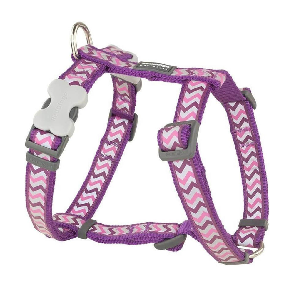 Red Dingo Reflective Ziggy Dog Harness Purple X-Small 12 mm