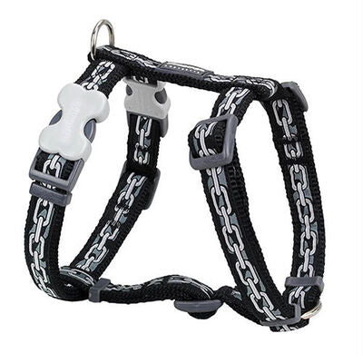 Reddingo Chain Pattern Black Dog Harness Large 25mm