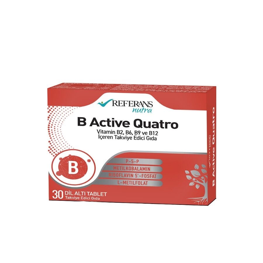 Referans Nutra B Active Quatro Sublingual B-Complex 30 Tablets