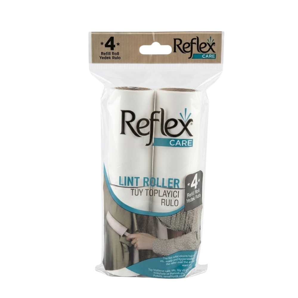 Reflex Care Lint Roller Refill 4-Pack for Pet Hair 50 Sheets