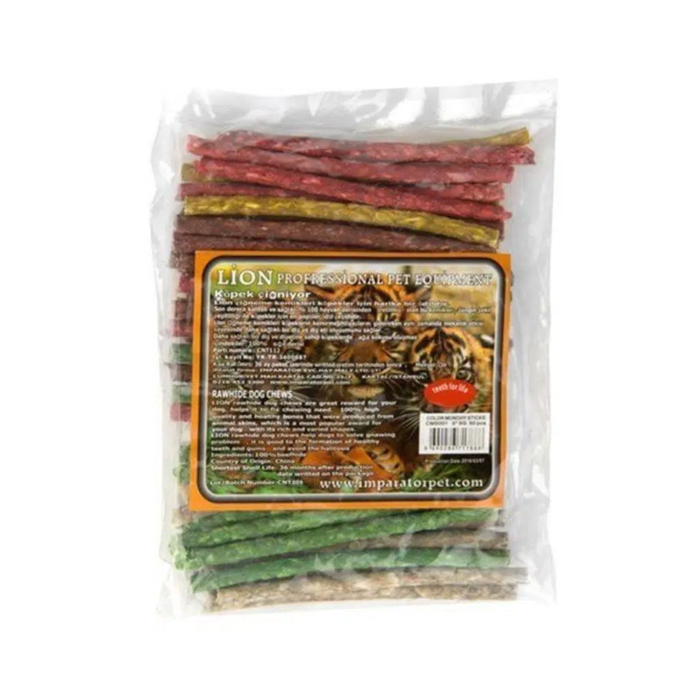 Lion Colorful Munchy Sticks for Dogs 50 Count