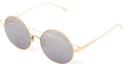 Retro Future C06 Yellow Metal Sunglasses with Mirrored Lenses