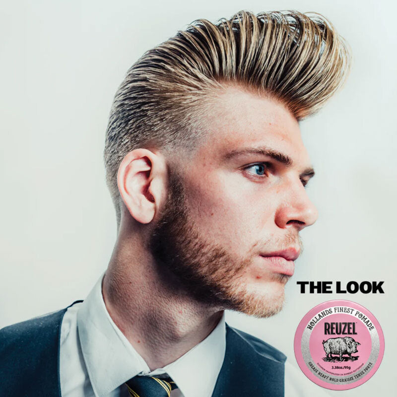Reuzel Pink Heavy Grease Pomade for Thick, Curly Hair 95 g