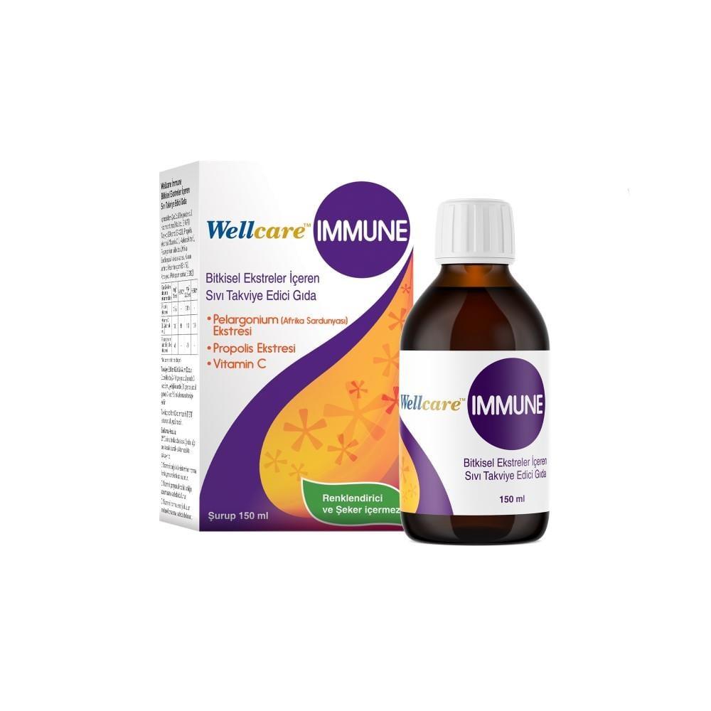 Wellcare Herbal Immune Syrup - Natural Immune Support with Propolis, Vitamin C, and Pelargonium Sidoides - 5.07 fl oz Wellcare Immune Syrup - Boost Immunity Naturally herbal immune syrup, vitamin C supplement, natural immune support, propolis extract benefits, Pelargonium sidoides root extract, immune system support, dietary supplement, liquid supplement, health and wellness, natural health products, family health, immune boosting, energy support