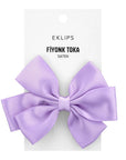 Eklips Purple Satin Bow Hair Clip Elegant Ribbon Accessory