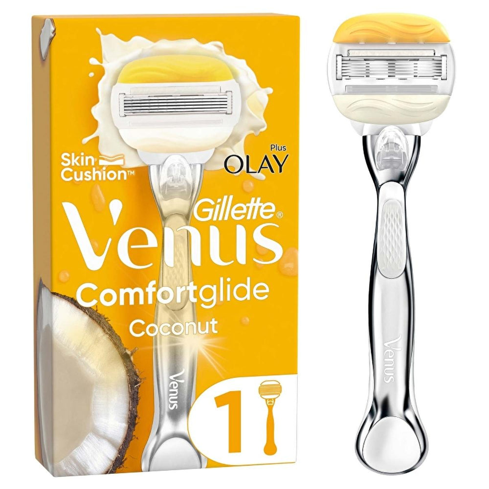 Gillette Venus ComfortGlide Olay Women's Razor - Moisturizing, 5-Blade Shaving System for Close Shave - Hygiene Products