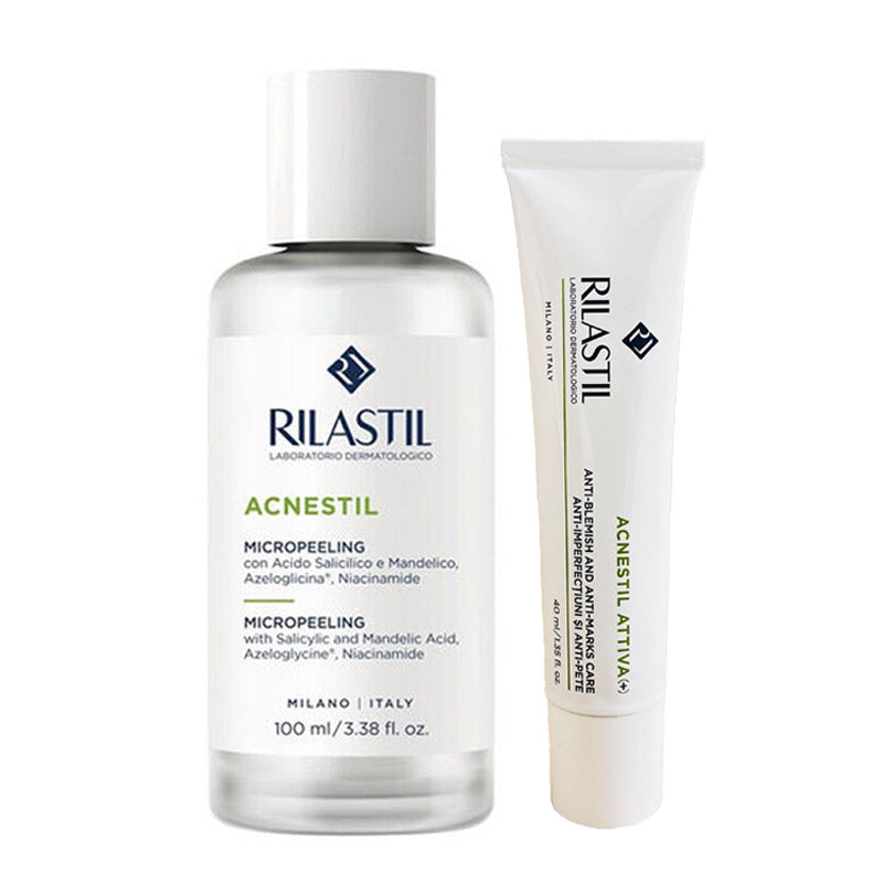 Rilastil Acnestil Micropeeling and Attiva Anti Blemish Care Set 100 ml 40 ml