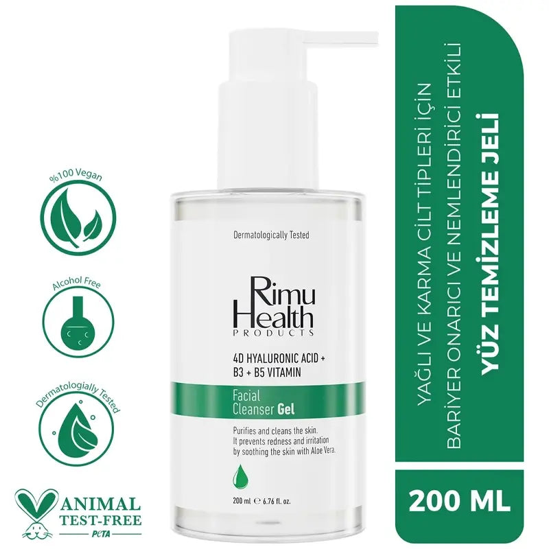 Rimu Health Products Facial Cleanser Gel with Aloe Vera 200ml