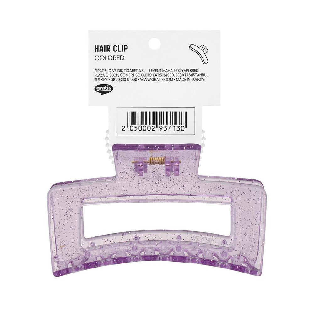 Eklips Rectangular Glitter Claw Clip in Purple, 1 pc