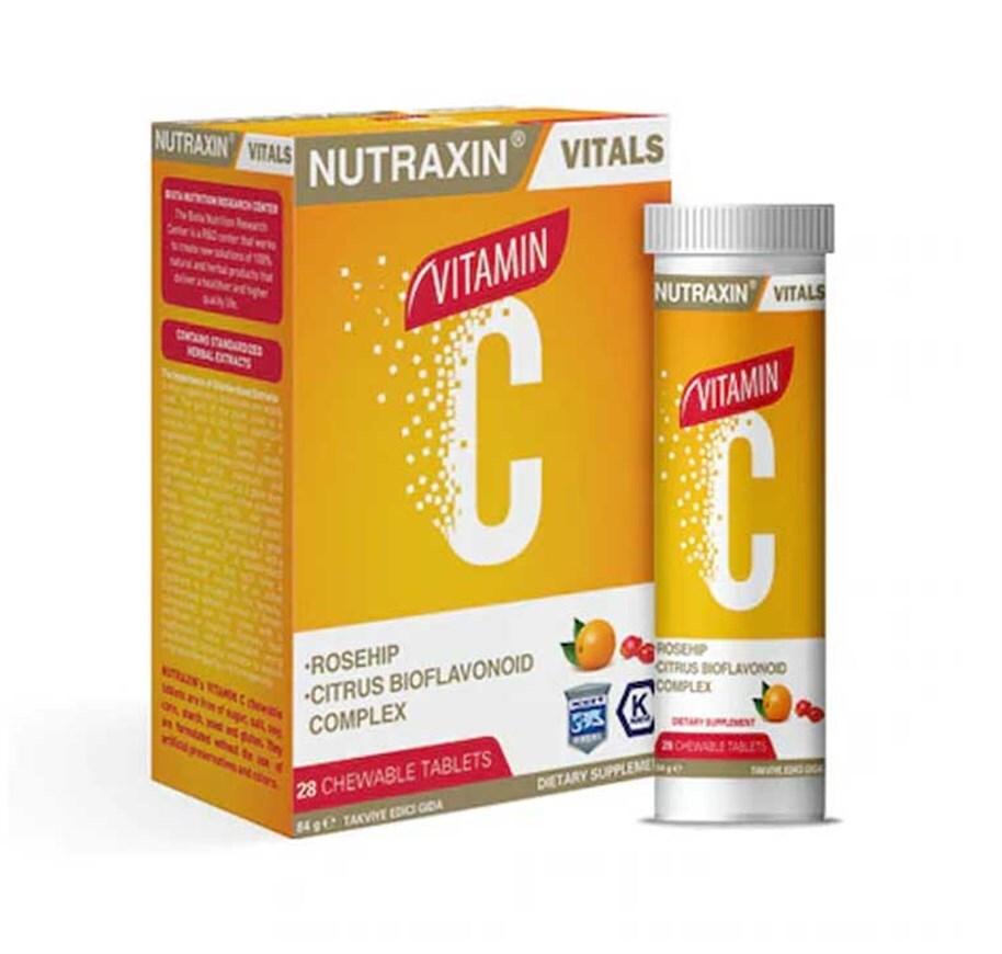 Nutraxin Vitamin C Chewable Tablets - 1000mg Vitamin C per 2 Tablets, Immune Support Supplement for - Vitamin & Supplement