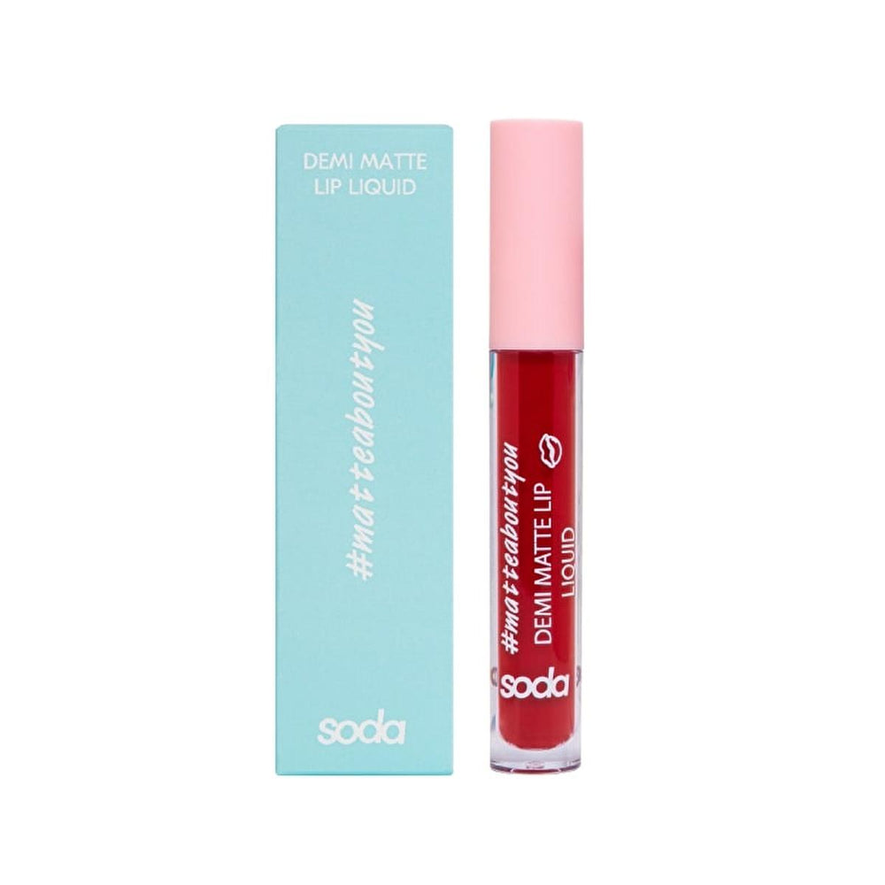 Soda Demi Matte Liquid Lipstick 006 Fall In Love - Long Lasting, Highly Pigmented, Easy Apply - Lipstick