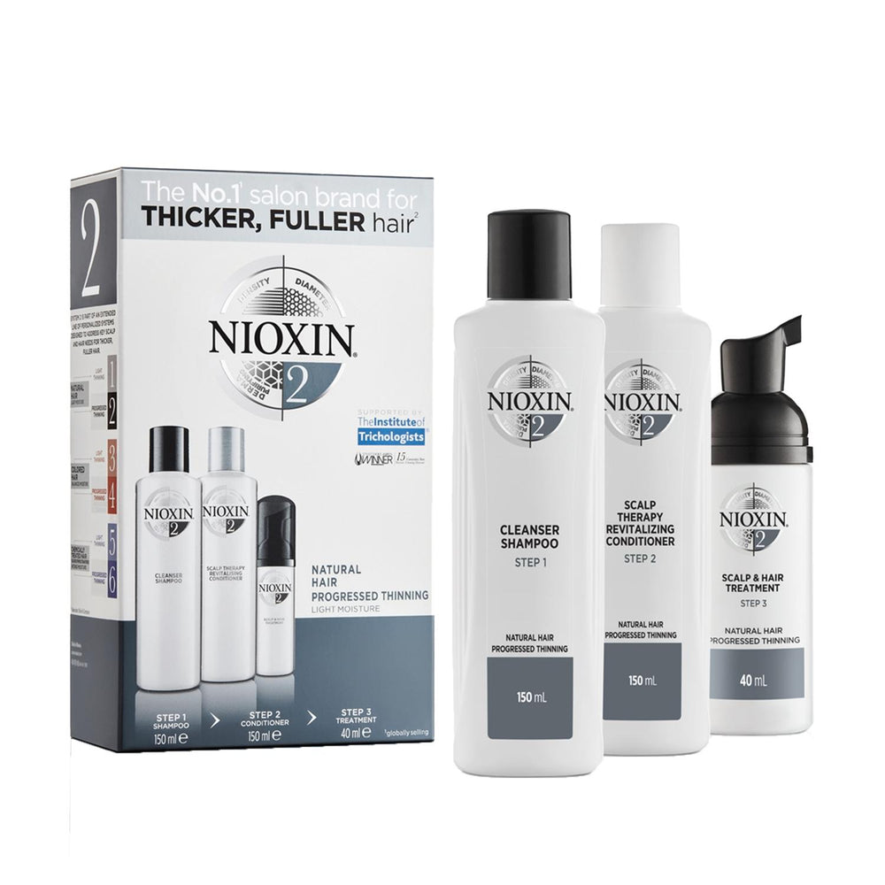 Nioxin Nioxin 2 Hair Care Set for Natural Hair, Anti-Hair Fall Treatment, Compact Size for Travel - Ideal for - Hair Mask