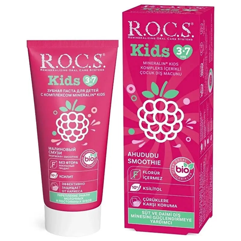 Rocs Kids Raspberry Smooth Toothpaste for Ages 3-7 35ml