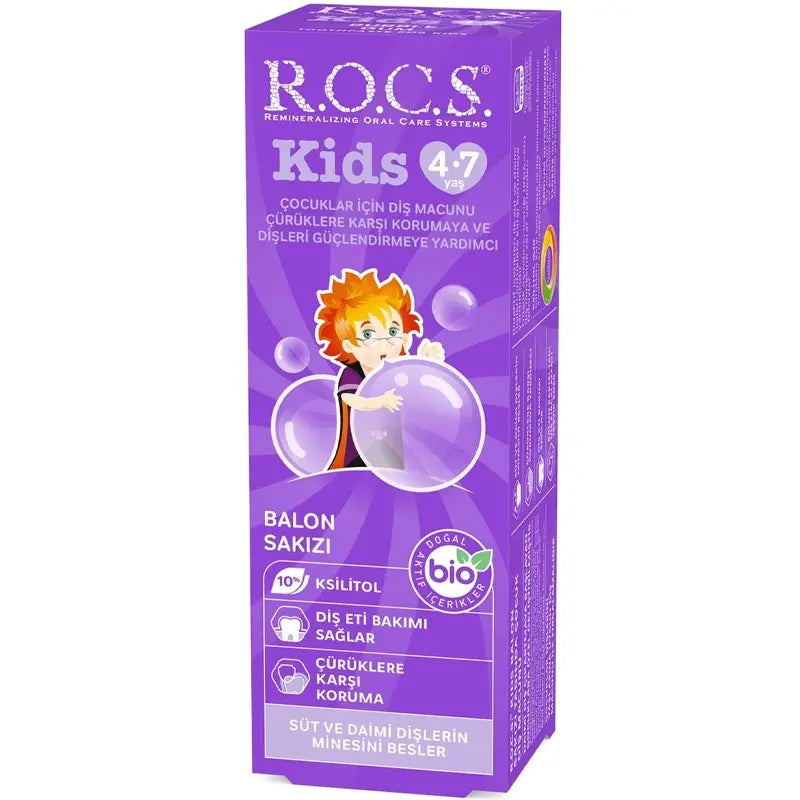 Rocs Kids Bubble Gum Toothpaste for Ages 4-7 35ml