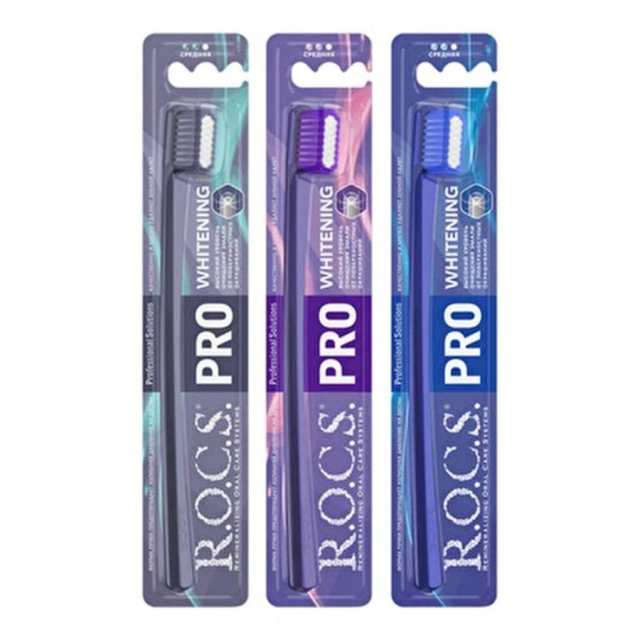 R.O.C.S. Pro Whitening Toothbrush for Brighter Smiles 1 Count