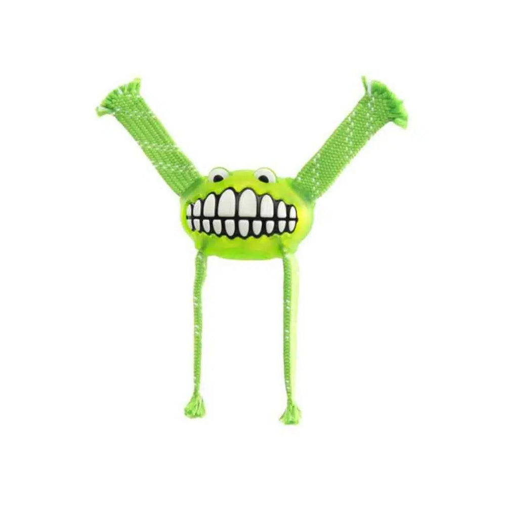 Rogz Flossy Grinz Lime Squeaky Dog Toy for Dental Health 21cm