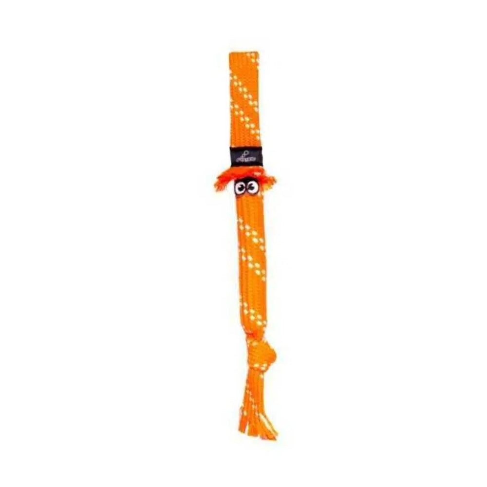 Rogz Scrubz Small Squeaky Dog Toy for Dental Care 31.5cm Orange