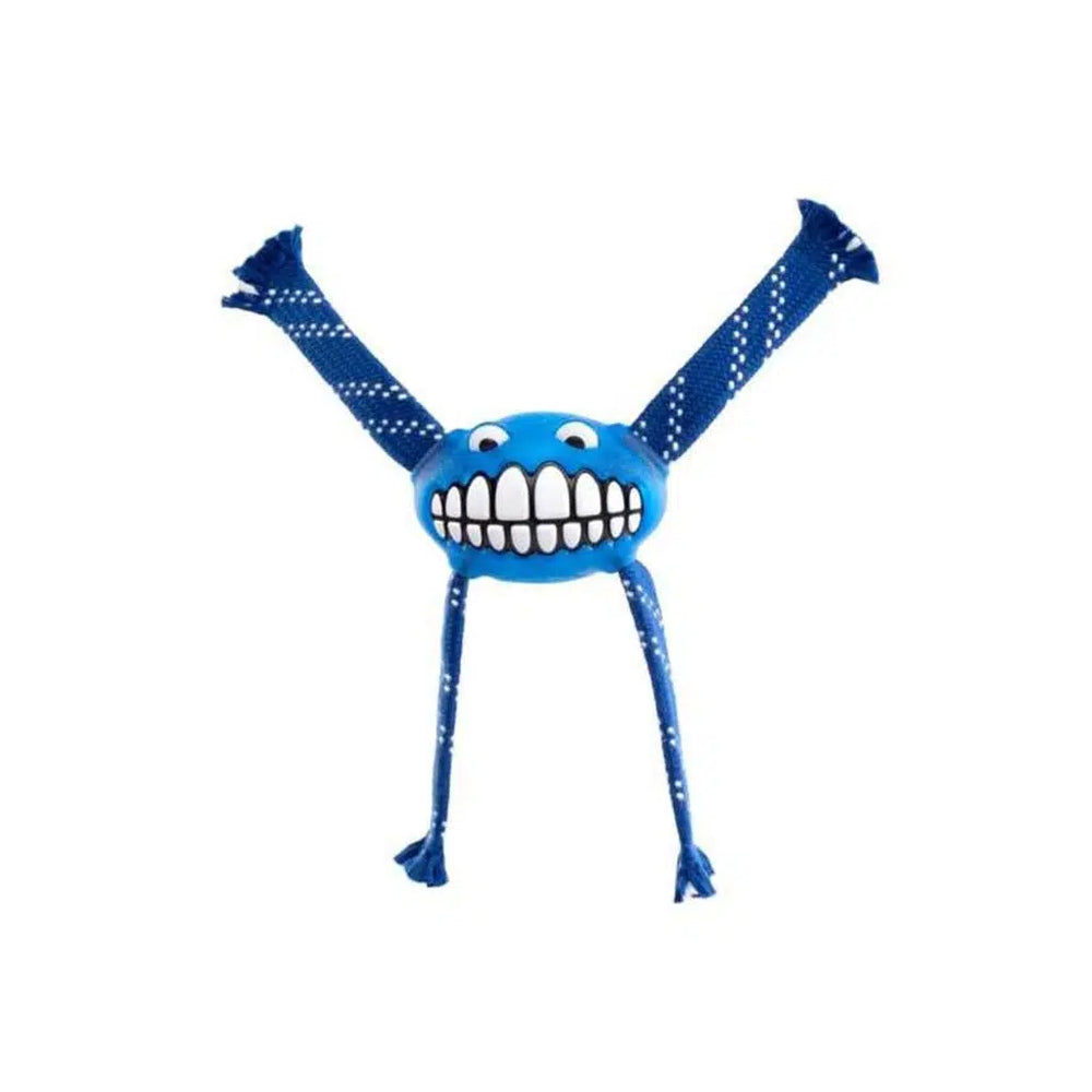 Rogz Flossy Grinz Squeaky Dog Toy for Dental Health Blue 21 cm