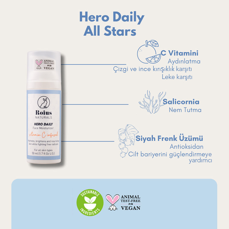 Roius Naturals Hero Daily Face Moisturizer with Vitamin C 50 ml