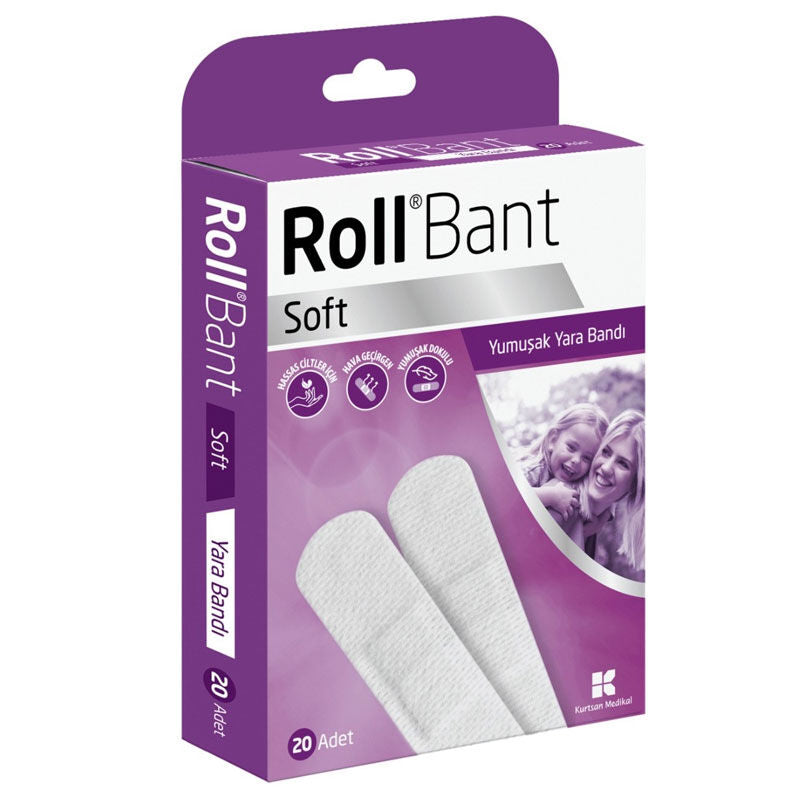 Roll Bant Soft Adhesive Bandages for Sensitive Skin 20 Count