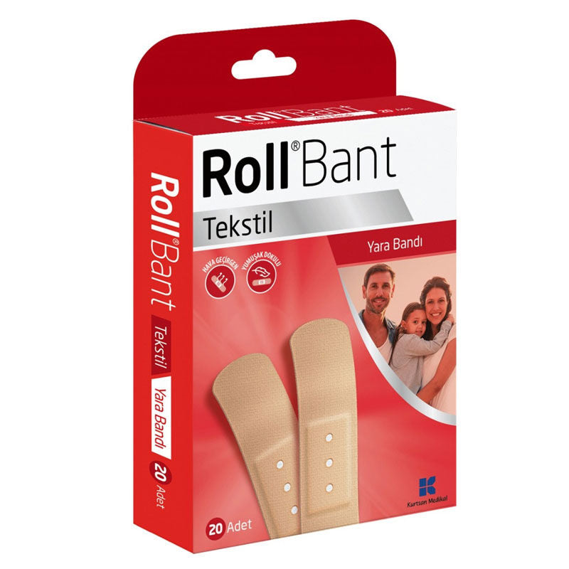 Kurtsan Medikal Roll Bant Textile Bandages Durable Adhesive 20 Count