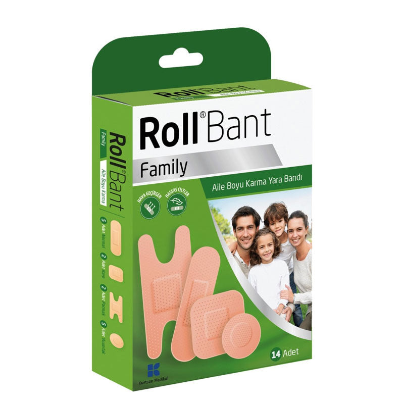 Kurtsan Medikal Rollbant Family Pack Adhesive Bandages 14 Count