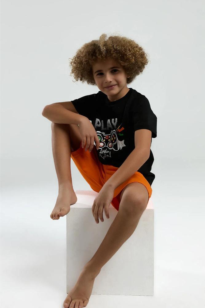 Rolly Polly Rp3539-2 Boys Bermuda Set in Black
