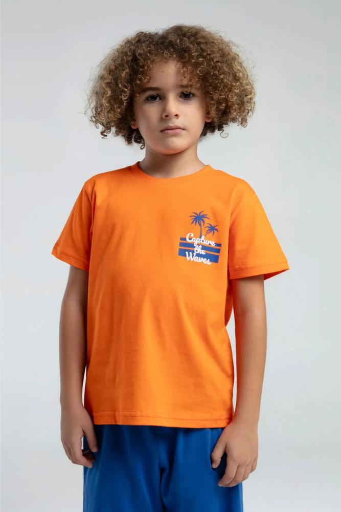 Rolly Polly Boys' Bermuda Shorts & Tee Set in Orange