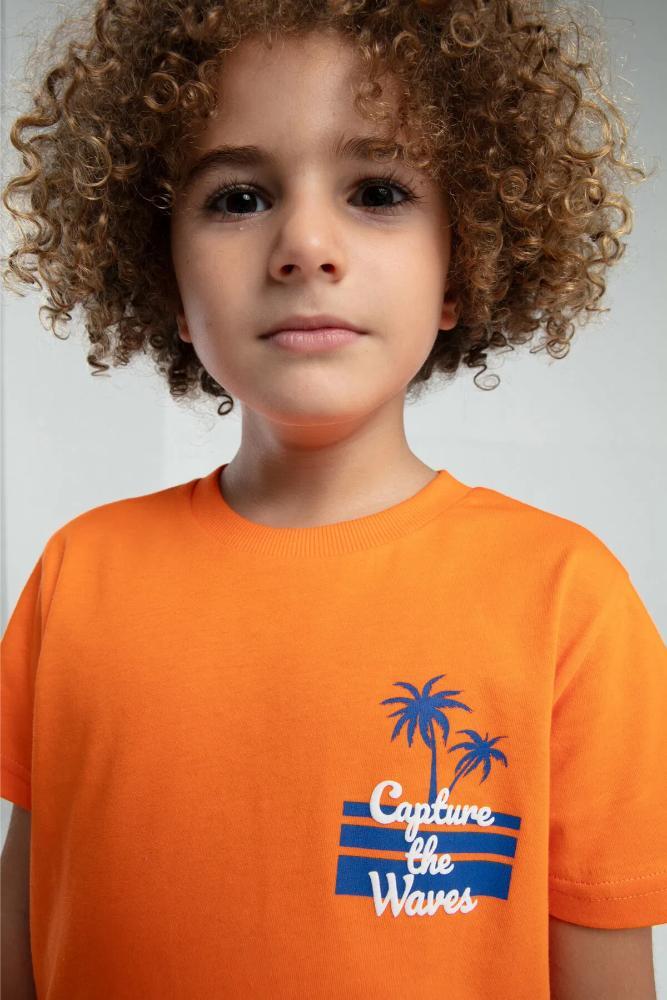 Rolly Polly Boys' Bermuda Shorts & Tee Set in Orange