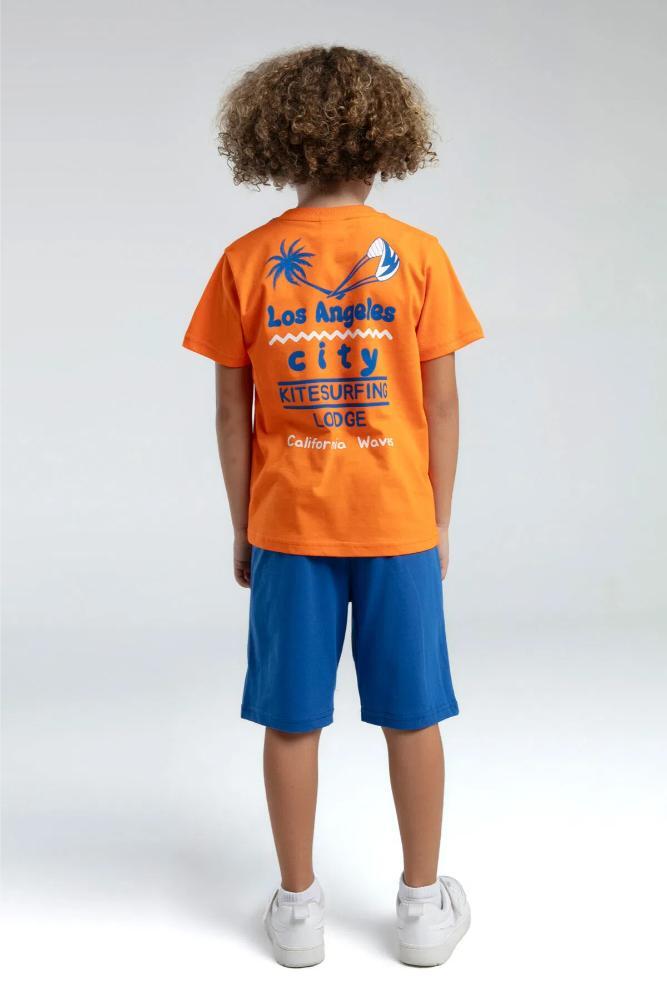 Rolly Polly Boys' Bermuda Shorts & Tee Set in Orange