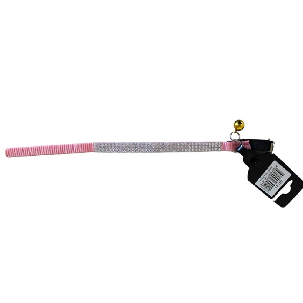 Royalepet Jeweled Cat Collar Pink with Stretch Safety Buckle